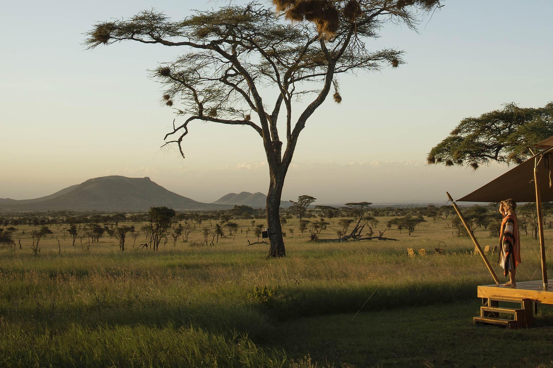 Enjoy this view from your private tent at Siringit Serengeti Camp in the middle of the Serengeti National Park, Tanzania