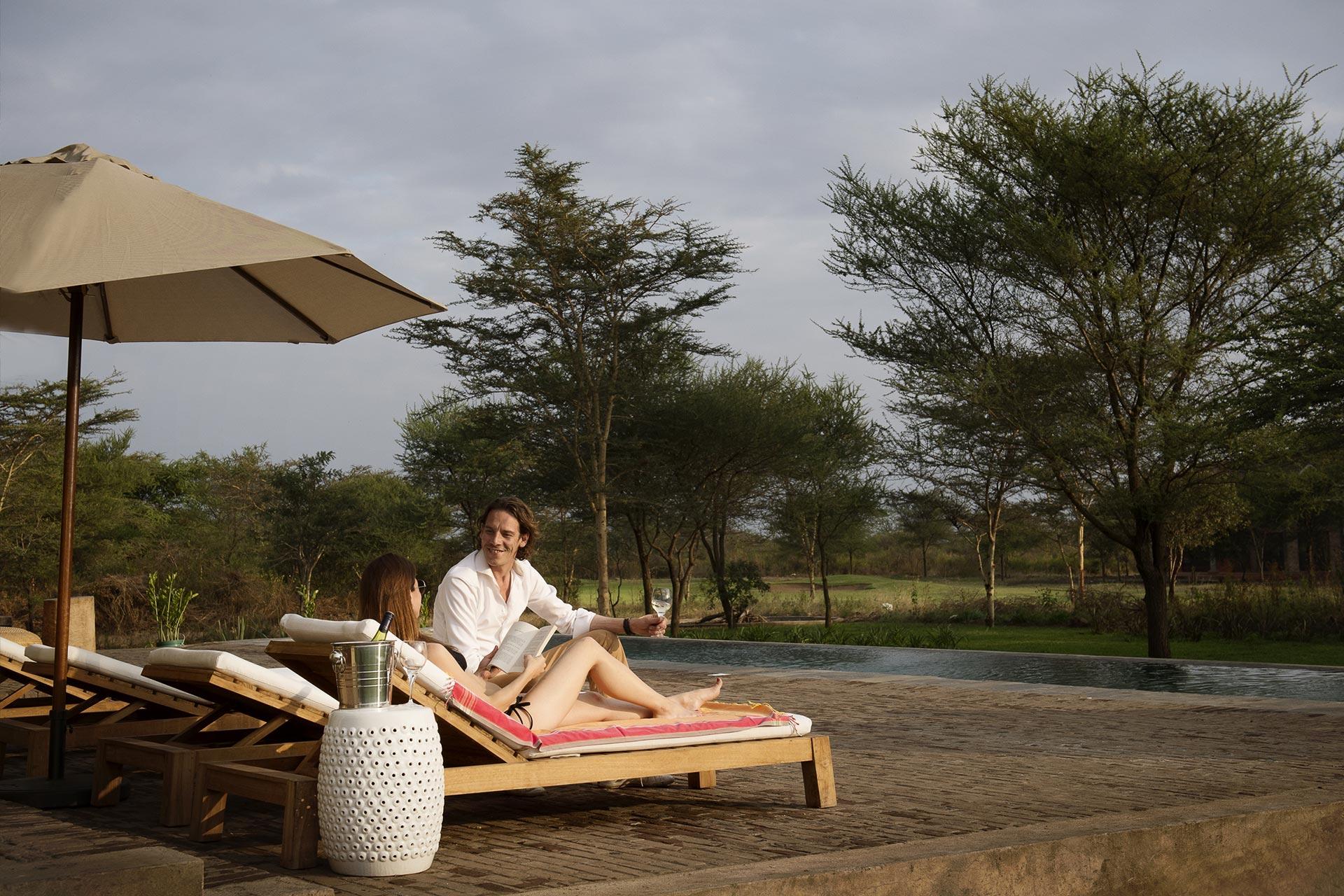 Private swimming pool and terrace at Siringit Villa by Mantis