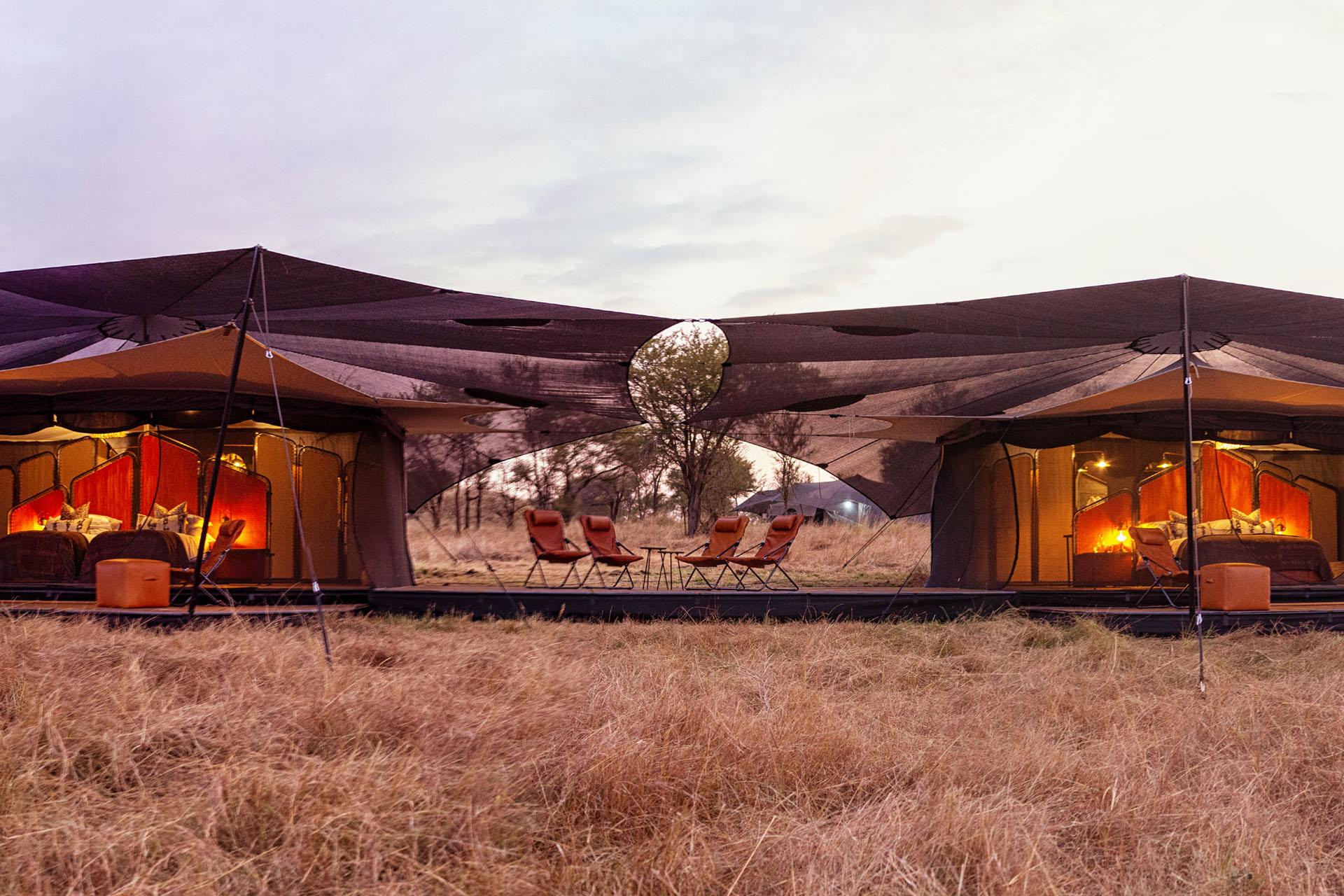 The Siringit Migration Camp has 8 luxury spacious canvas tents designed to bring you closer to the natural surroundings